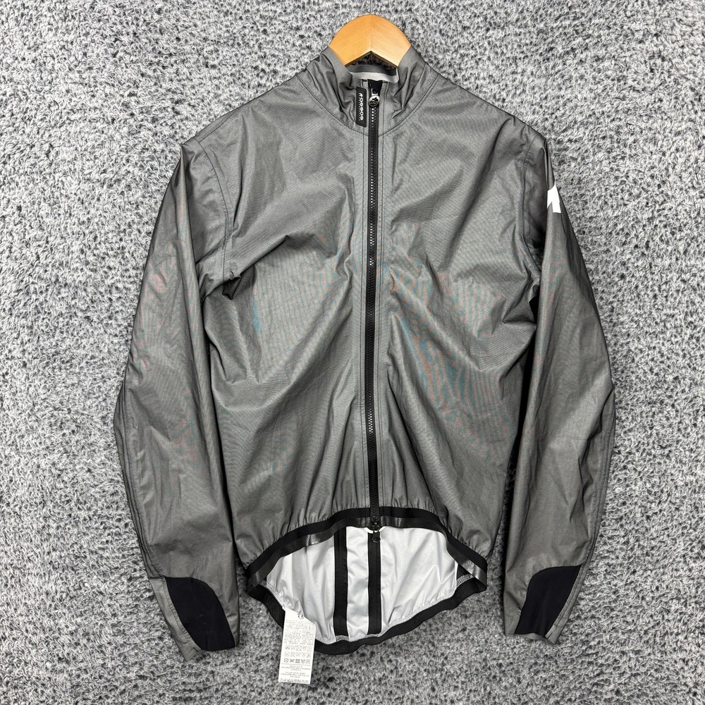 Assos Schlosshund Rain Jacket Mens Large Gray Equipe RS Cycling Waterproof